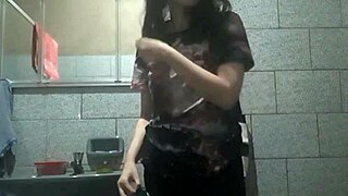 Watch my perfect body masturbate in this hidden bathroom, she says.