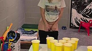 did the wife lose beer pong? she strips and sucks my dick!