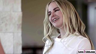 Busty maids lick pussy on boss bed