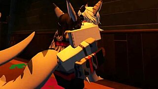 Shark girl is having a good time with uhhhh herself in Roblox