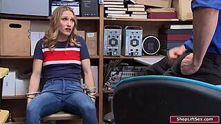 Hey, this 19yo babe gets dominated by a horny officer in the office 😈