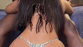 Amateur wife enjoys big black cock