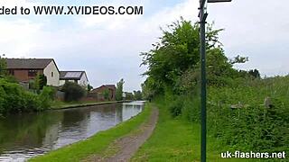 chubby british amateur flashing in public