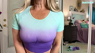 sexy milf gym workout clothes try on haul - sfw - tabithaxxx