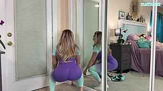 sexy milf gym workout clothes try on haul - sfw - tabithaxxx