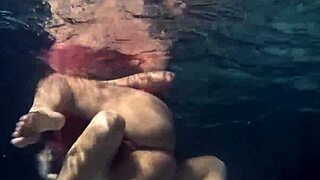 lilia mihalkova and natalia kupalka splashing in the pool with hot underwater lesbian action 😍
