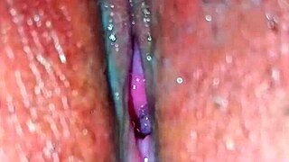 closeup view: husband teasing wife's juicy pussy