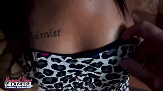 petite 18+ evelyn swallowing tons of cum after bj