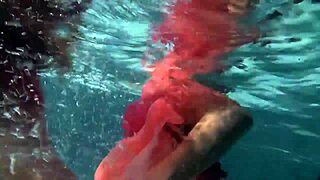 lilia mihalkova and natalia kupalka splashing in the pool with hot underwater lesbian action 😍