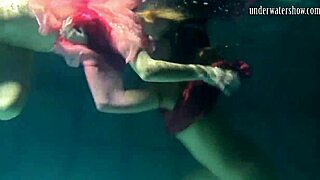 lilia mihalkova and natalia kupalka splashing in the pool with hot underwater lesbian action 😍