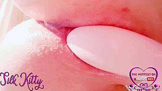 Intimate Close-Up of Female Using Toy for Intense Moans and Big Climax