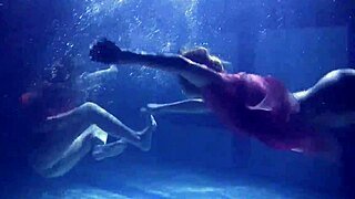 lilia mihalkova and natalia kupalka splashing in the pool with hot underwater lesbian action 😍