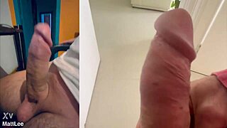 Guy jerks off his 19 cm monster cock in pov solo