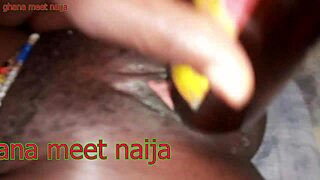 Ghana Girl Fucks Malt Bottle!