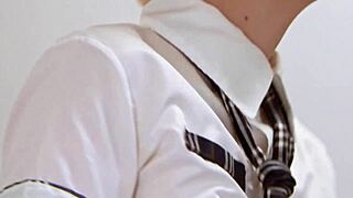 You will cum twice in a row with blonde couple's rough homemade fucking and strapon