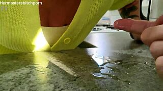 kiwi milf sub slurps up the wine after her master spills it everywhere