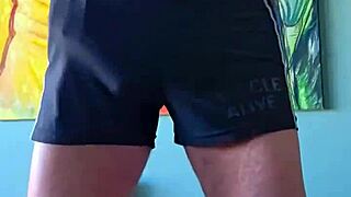 Pervy Papifachero Loves Muscle Shorts Grabbing His Cock Cum Tanks