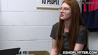 Redhead Jane Rogers Flirts Past Shoplifting with Security Guard Billy Boston