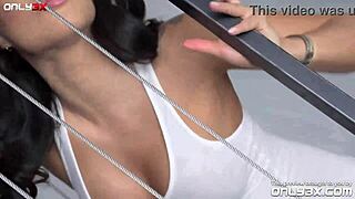 only3x network - nympho babe asa akira stretches her ass in anal fingering and doggystyle