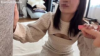 fair-skinned neat older sister gets gangbanged by multiple guys eating two huge cocks alternately and lots of semen