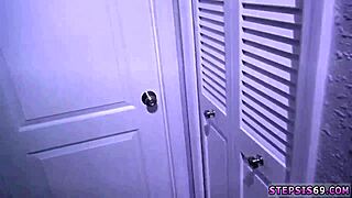 Cute Little 18+ Teen Sucks Suspended Step Sis White Cock!