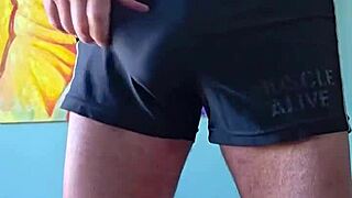 Pervy Papifachero Loves Muscle Shorts Grabbing His Cock Cum Tanks