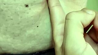 exploring a milf's navel with sensual touches