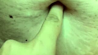 exploring a milf's navel with sensual touches