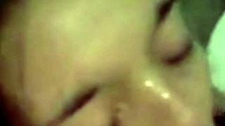 Latina neighbor eagerly swallows hot cum from intense blowjob session