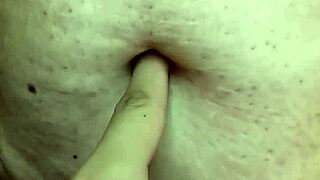 exploring a milf's navel with sensual touches