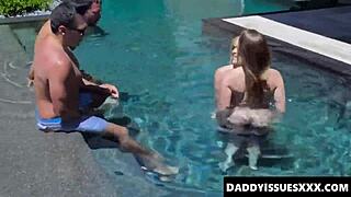 the pool is ideal for two people to engage in romantic encounters with the youthful 18+ katie kush and kenzie madison