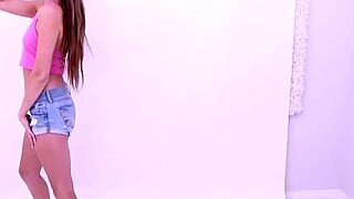 During the photoshoot, the beautiful babe with a sexy body gets fucked on the sofa by the interviewer