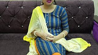 Stepbrother teaches stepsister Hindi sex lesson