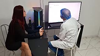 I couldn't resist making the young patient squirt and pee during the exam