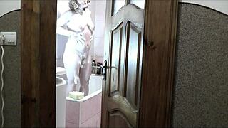 naked woman sexy blonde in bathroom pervert man roommate in short t shirt without panties this watches outside masturbate cock and cum cumshot old young 18+ wet pussy naked in public natural tits