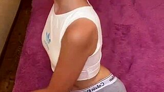 The hot girl casually plays around in her teen years, exploring simple fun with friends