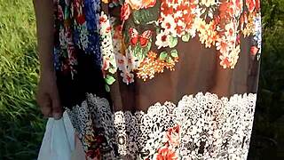 Hairy Mature Flashes in Transparent Dress