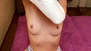 The hot girl casually plays around in her teen years, exploring simple fun with friends