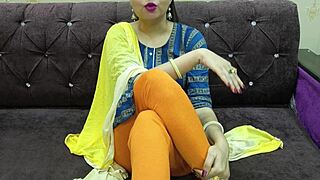 Stepbrother teaches stepsister Hindi sex lesson