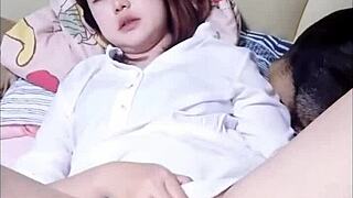 Intense solo machine session with squirt