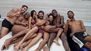 behind the scenes of this huge orgy with yasmin ribeiro and afrodite hotwife, i cant believe how wild it got