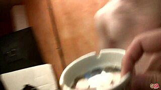 Two hotties sucking cocks and drinking cum in spanish bukkake