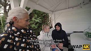 Young couple seduces girl for threesome while boyfriend watches