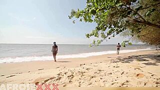 caribbean naked girl at beach gets ass touched after shower