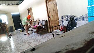 i caught my stepmother resting on the sofa and fucked her like a whore