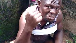 Sexy forest performance featuring intense cumshot on ass