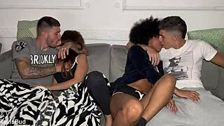 At the interracial swinger party, I lent my wife to my best friend.