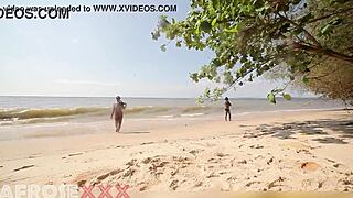 caribbean naked girl at beach gets ass touched after shower