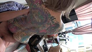 Dreaming Of Working In Women's Entertainment, Tattooed Rin Strips Naked, Gets Aroused By Sucking Nipples And Neck, Intense French Kissing With Tongue, Licks Erected Cock Lovingly