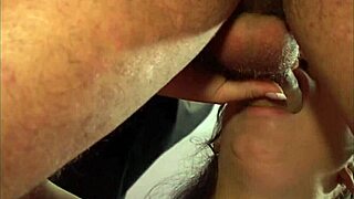 renee richards gets a mouth full of cum after riding his meat